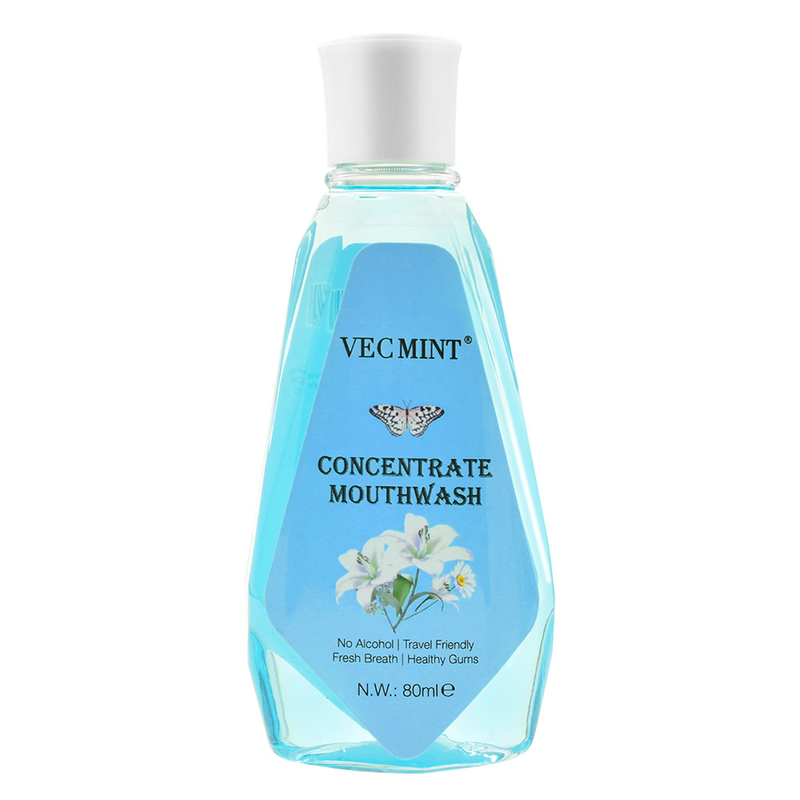 VECMINT Alkolsüz 80ml Çiçek Aroması Antibakteriyel Konsantre Ağız yıkama Ağız yıkama Diş temizliği