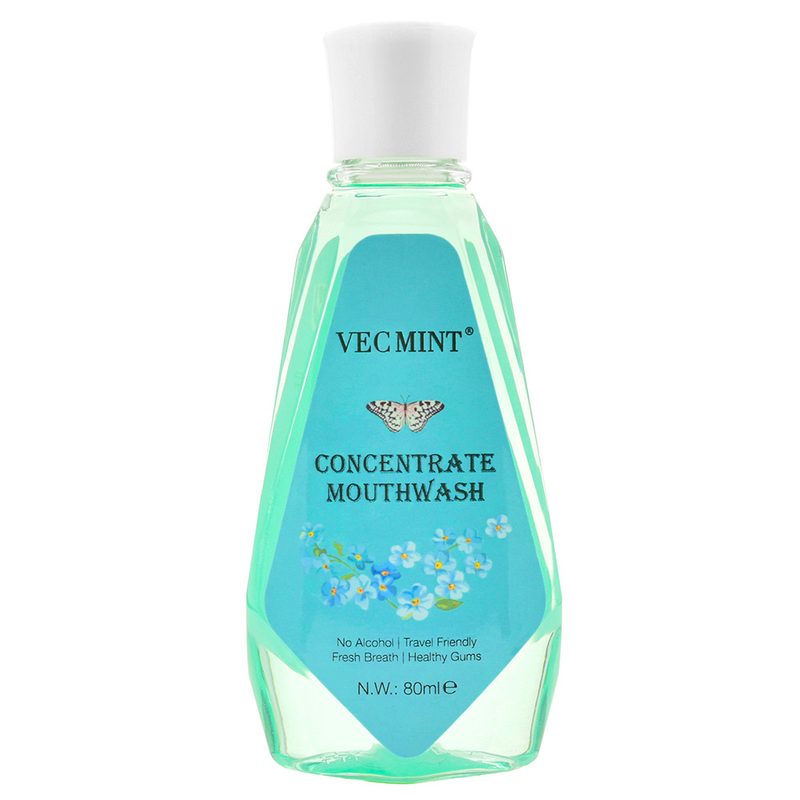 VECMINT Alkolsüz 80ml Çiçek Aroması Antibakteriyel Konsantre Ağız yıkama Ağız yıkama Diş temizliği
