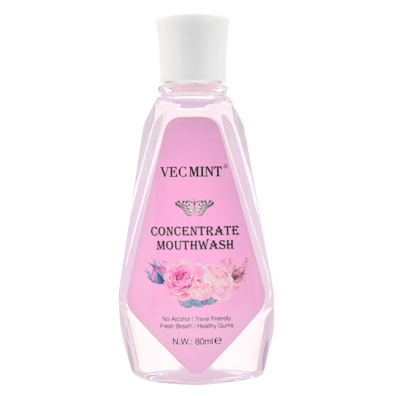 VECMINT Alkolsüz 80ml Çiçek Aroması Antibakteriyel Konsantre Ağız yıkama Ağız yıkama Diş temizliği