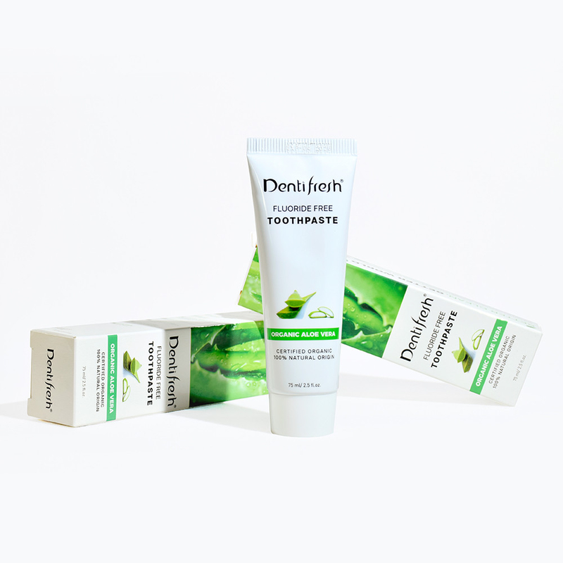 DENTIFRESH Doğal Sertifikalı Aloe Vera Diş Macunları Yetişkin Çocuklar için 75ml Flüorürsüz