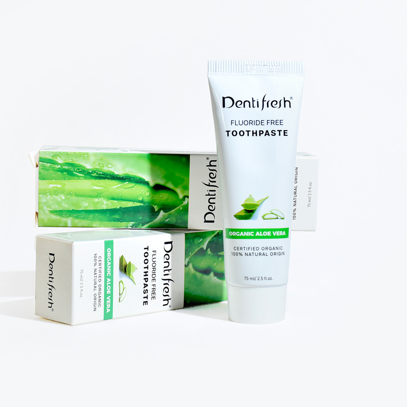 DENTIFRESH Doğal Sertifikalı Aloe Vera Diş Macunları Yetişkin Çocuklar için 75ml Flüorürsüz