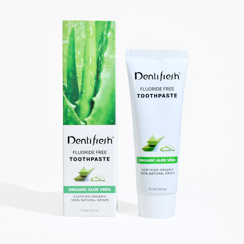 DENTIFRESH Doğal Sertifikalı Aloe Vera Diş Macunları Yetişkin Çocuklar için 75ml Flüorürsüz