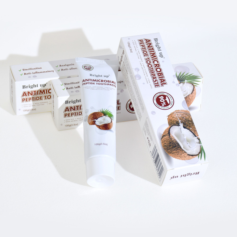 Yüksek Kaliteli Parlak Antimikrobiyal Peptid Diş Mağazası, 100g (3.5oz) Tüp başına hindistancevizi yağı toptan