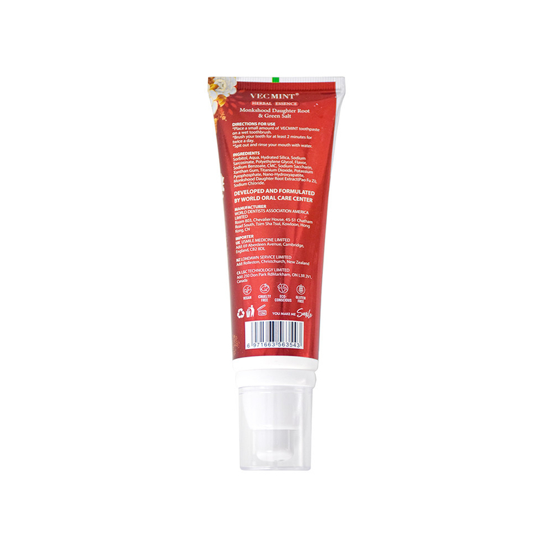 VECMINT Nano - Hyaluronik Asit Diş Mağazası - Monkshood, Kız Kökü ve Yeşil Tuzlu Bitkisel Formül 100ml