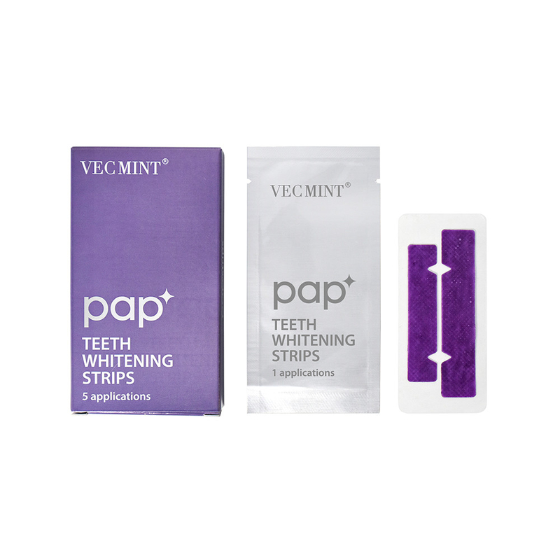 VECMINT pap* Gelişmiş Diş Beyazlama Şeritleri - 5 Uygulamadan Oluşan Bir Paket Uzun süreli Beyaz Gülümseme.