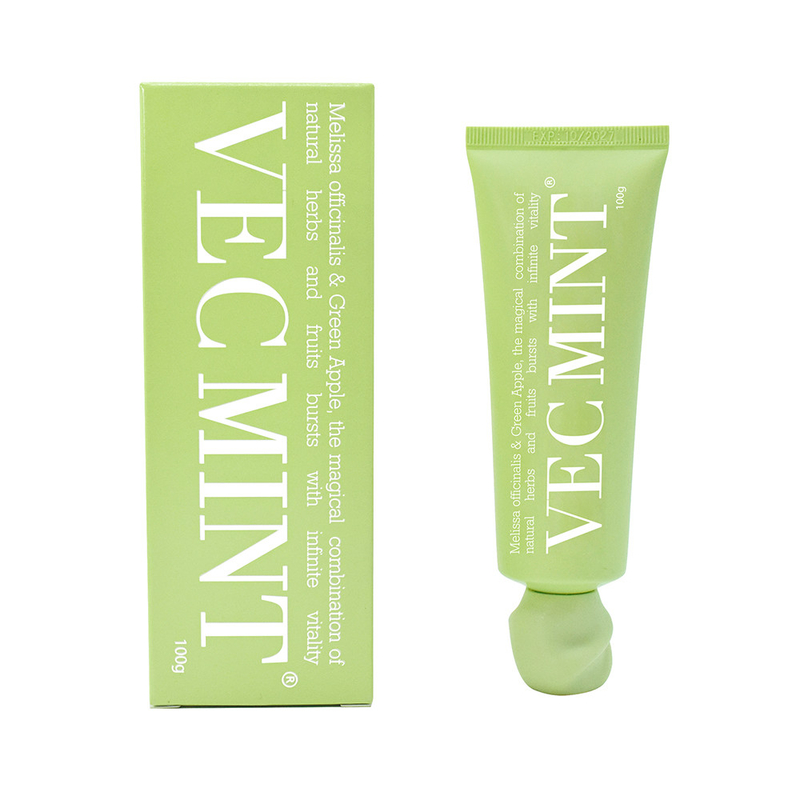 VECMINT 100g diş macunu: Sihirli Doğal Bitkiler ve Meyvelerle (Melissa officinalis ve Yeşil Elma) Ağızdaki Canlılığı Aç