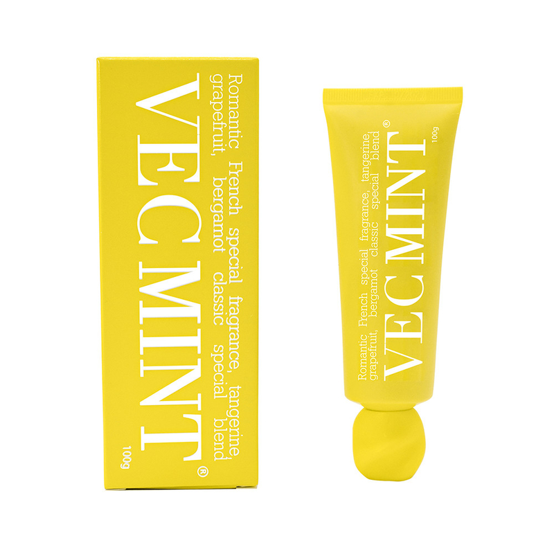100g sıcak satılan VECMINT diş macunu: Fransızca ilham veren Grapefruit, Bergamot ve Tangerine'den güzel bir aroma