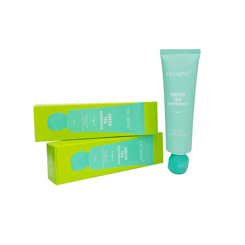 Uzun süreli tüm gün taze yeşil çay diş macunu VECMINT - 100% doğal malzemeler, tamamen doğal temiz ve genişletilmiş tazelik ağız bakımı (100g)